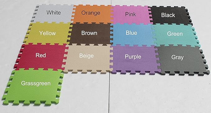 YIMINYUER® 20 Tiles (30cm×30cm×1cm Each Tile) Baby Soft Puzzle Play Mats, Kids Thick EVA Foam Floor, Toddlers & Children's Soft Interlocking Mat R06R10G301020