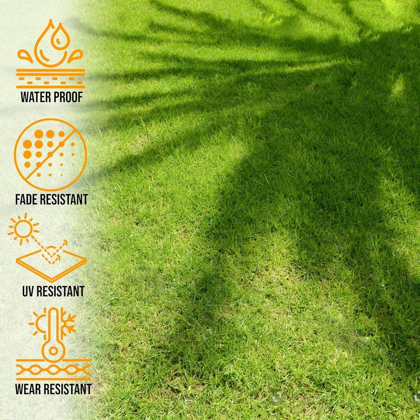 Ottomanson 2'7" x 32' Artificial Faux Grass Rug - Realistic Turf with UV Protection - Perforated for Easy Drainage - Durable, Hose-Off Synthetic Lawn Carpet for Indoor & Outdoor Use, Green