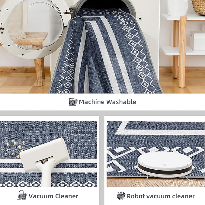 Outdoor Patio Rug, Outside Rectangular Carpet, Moroccan Geometric Rugs, Washable Large Indoor Outdoor Rug Mats for RV, Picnic, Backyard, Deck, Balcony, Porch, Beach 5'x8'