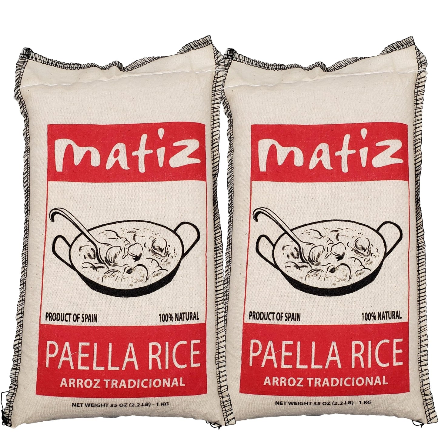 Matiz Valenciano Paella Rice from Sdiscomfort-reducing | Traditional Spanish Medium-Grain | Risotto  Arrs Negre  Seafood Dishes | Natural Flavor | Soy and Gluten Free (2 x 2.2 lbs)