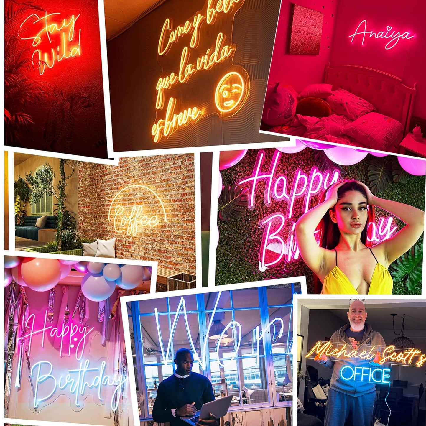 Ysmnde Custom Neon Signs Personalized  Dimmable Led Neon Light Sign Customizable For Wall Decor  Birthday Wedding  Party  Festival Gift
