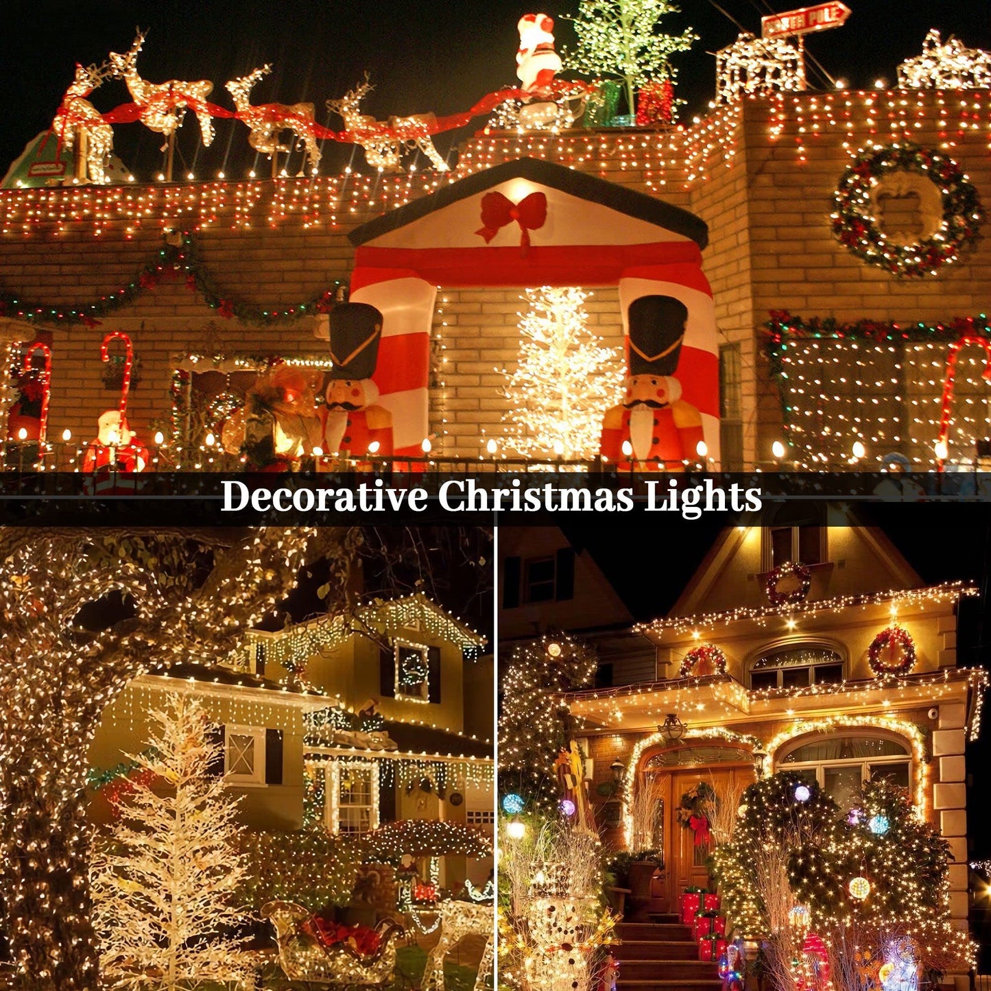 Eueasy Christmas String Lights, 1000 LED 344FT, Warm White, Waterproof, 8 Twinkling Modes, Indoor/Outdoor, Model 34