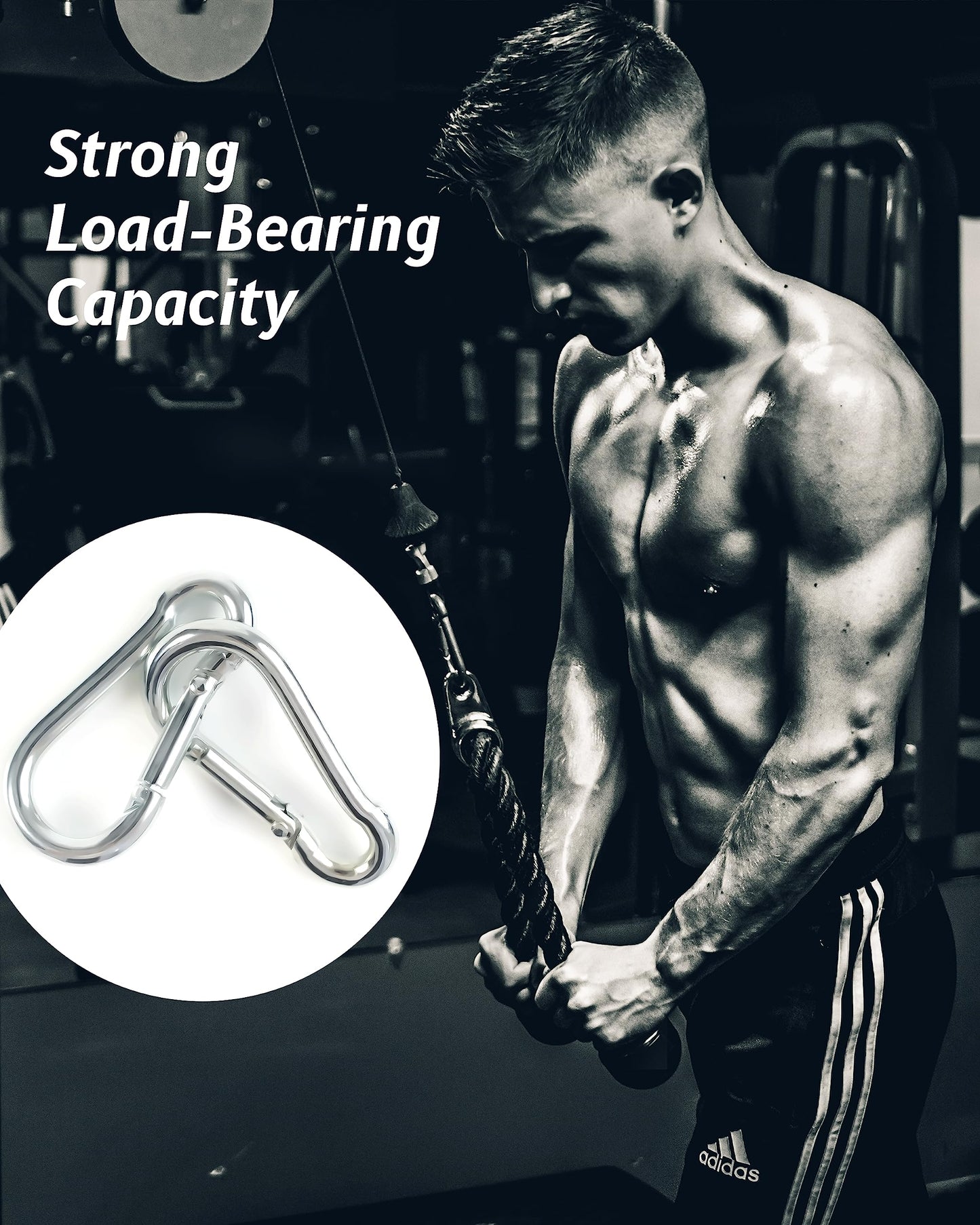 Small Carabiner Clip, 30pcs 1.57inch Mini Carabiners Clips, M4 Stainless Steel Spring Snap Hook Heavy Duty, Locking Carribenares for Climbing Hiking Camping Fishing
