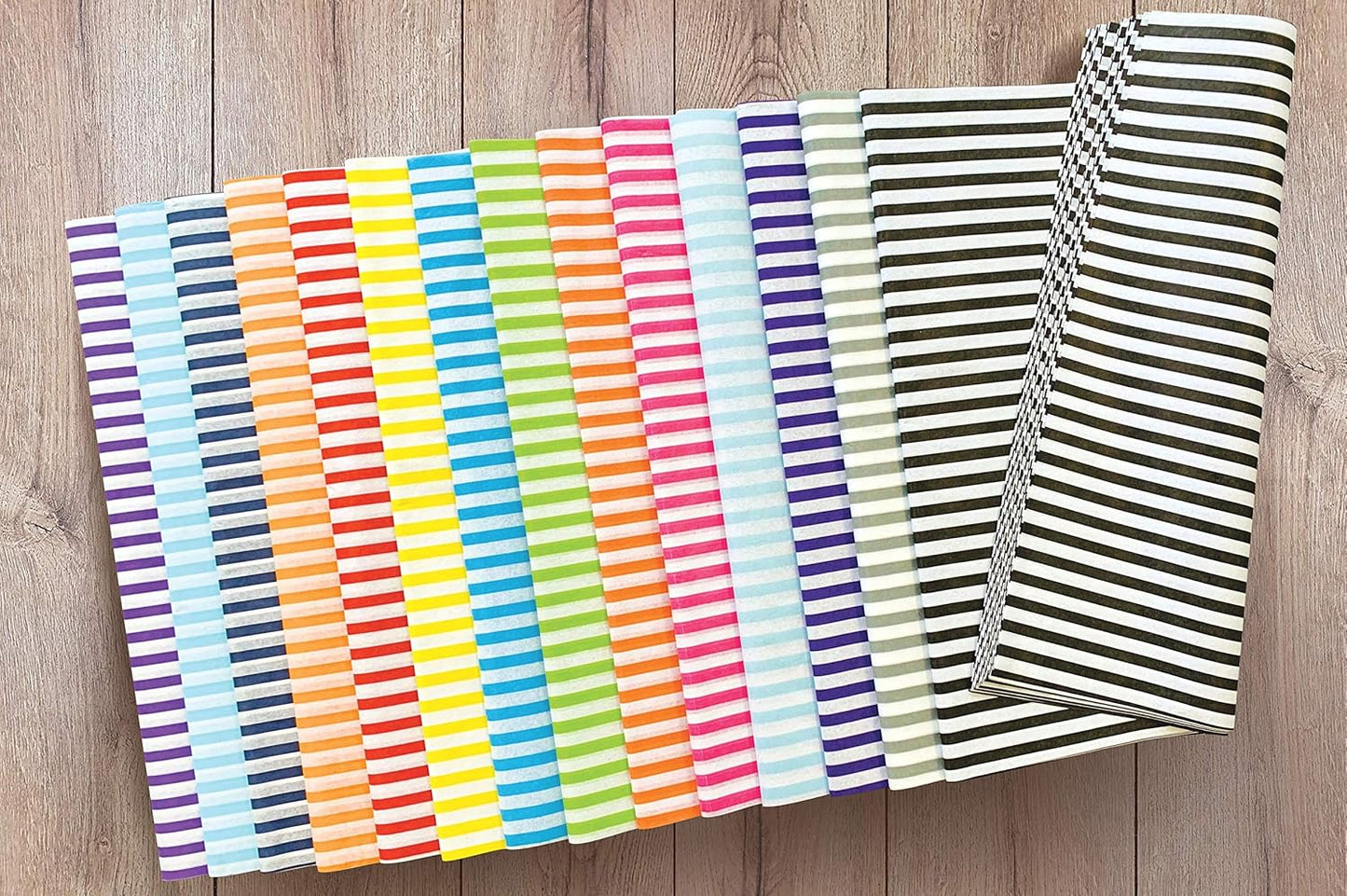 Flexicore Packaging Orange Pin Stripe Print Gift Wrap Tissue Paper Size: 15 Inch X 20 Inch | Count: 100 Sheets | Color: Orange Pin Stripe