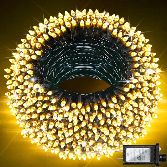 750 Led 240Ft Christmas String Lights Outdoor With 12 Lighting Modes  Green Wire Christmas Lights With Timer & Dimmable  Waterproof Plug In Fairy Lights For Room Party Home Patio Xmas  Warm White