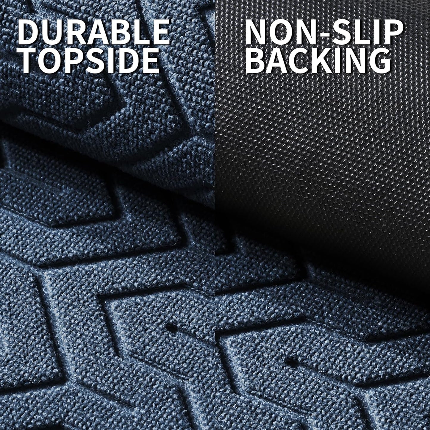 Yimobra Large Door Mat Outside Entrance 47x32, Waterproof Heavy Duty Outdoor Mats for Front Door, Non Slip Rubber Entry Mat for Garage Patio Indoor, Easy Clean, Blue