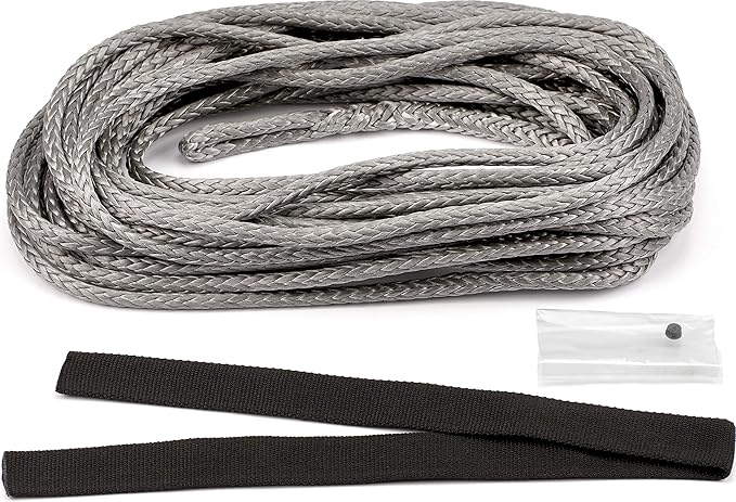 WARN 100975 Service Part - Winch Synthetic Rope Replacement Kit, Fits: VRX and AXON Winches - 1/4" x 50'