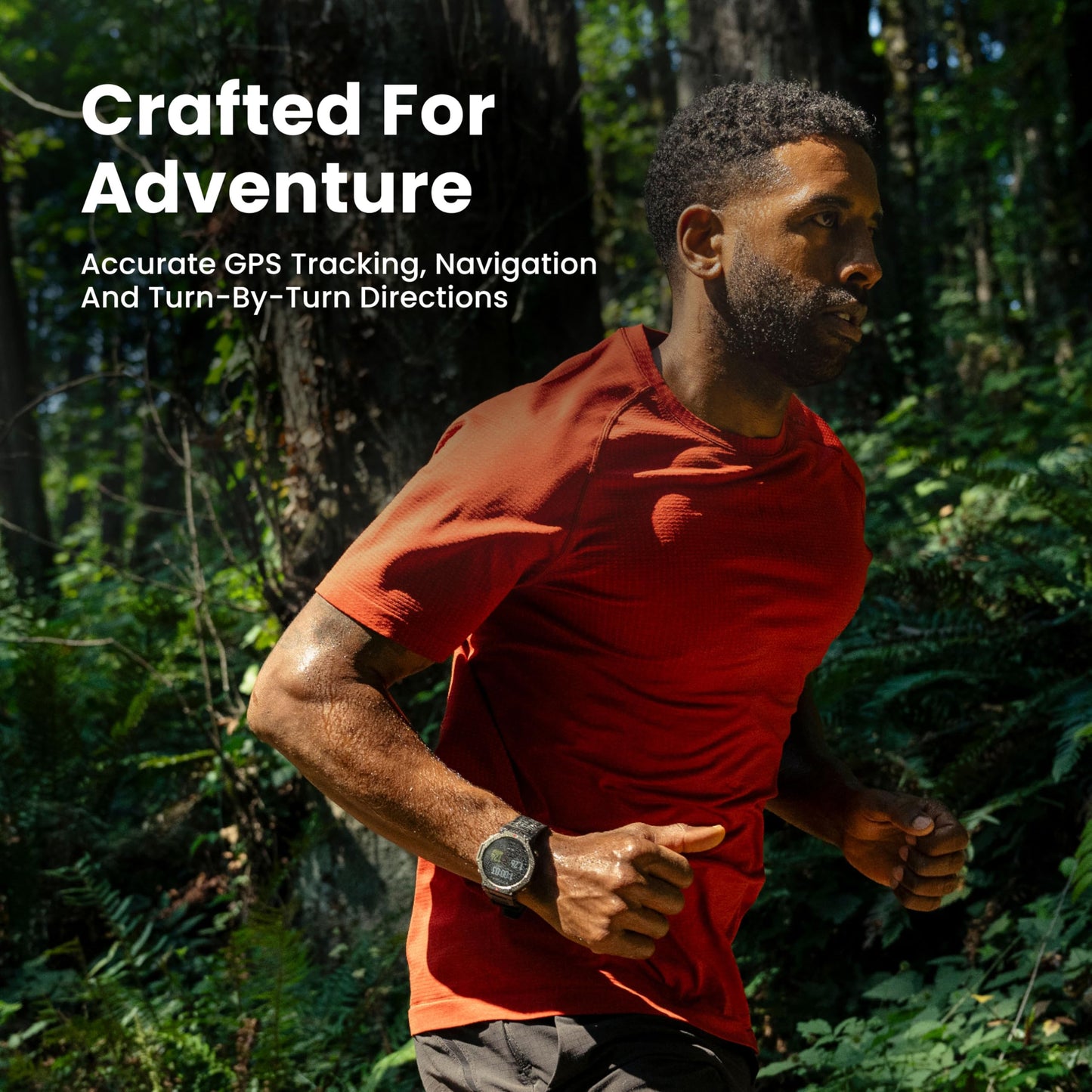 Amazfit T-Rex 3 Rugged/Military Smart Watch 48mm, 27 Day Battery, GPS (with Privacy), Offline Maps, 328 Feet Water-Resistant, 170 Fitness/Sport Modes, AI, Voice Control, for Android or iPhone, Lava