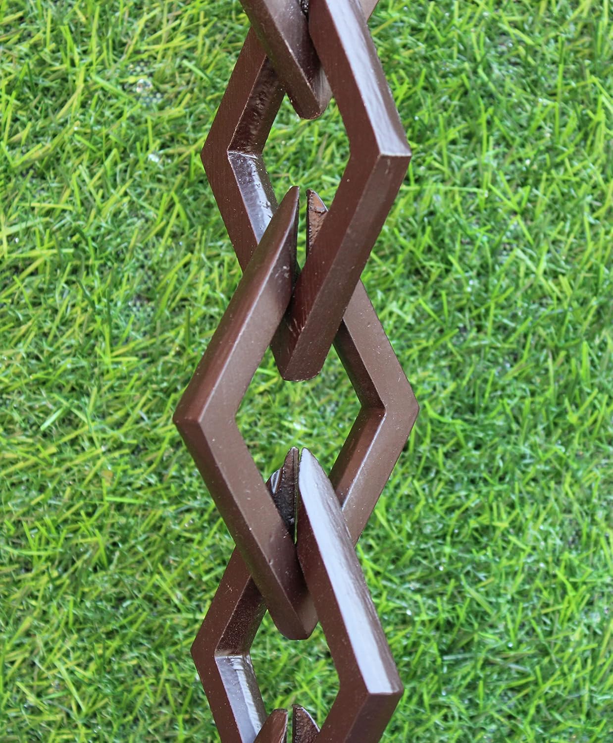 KAM Home Diamond Links Rain Chain with Installation Kit (Brown, 8.5)