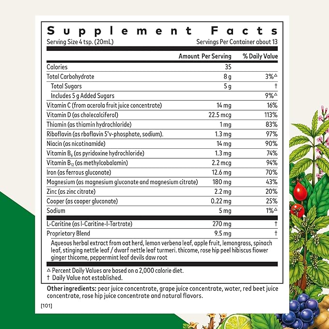 Floradix Iron Sport Liquid Mineral & Vitamin Formula - Daily Vitamin for Nutritional & Energy Support* - Sports Nutrition with Iron, B Vitamins & More - Vegan & Non-GMO - 8.5 fl oz