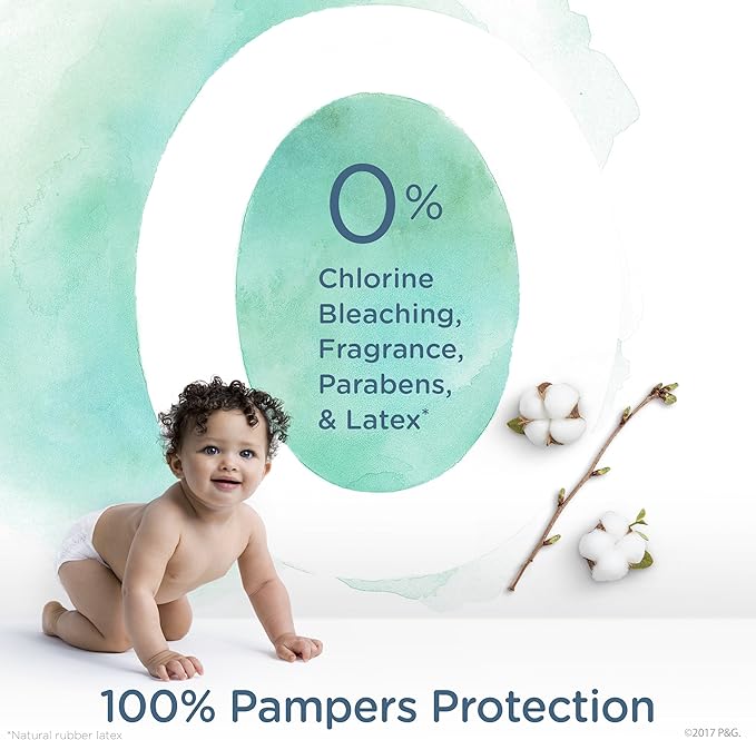 Pampers Diapers Newborn/Size 1 (8-14 lb), Pure Protection Disposable Baby Diapers, Hypoallergenic and Unscented Protection, Super Pack (Old Version), Size 1, 74 Count