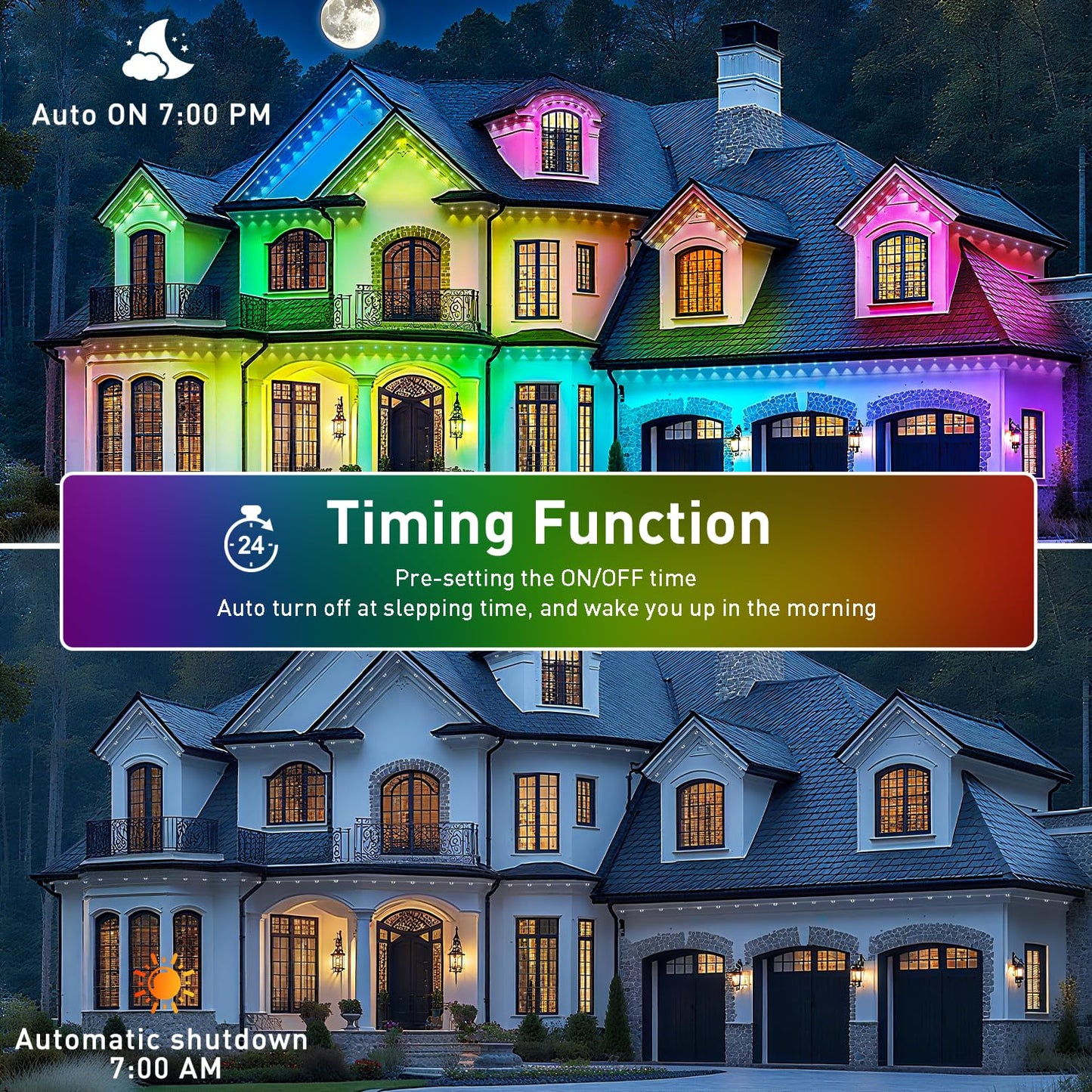 Inzidol 100Ft Permanent Outdoor Lights  Ip67 Waterproof For House Roof  Christmas  Holiday  Party  Daily Lighting  Smart Rgb Outdoor Lights With Remote App Control & Diy Scenes