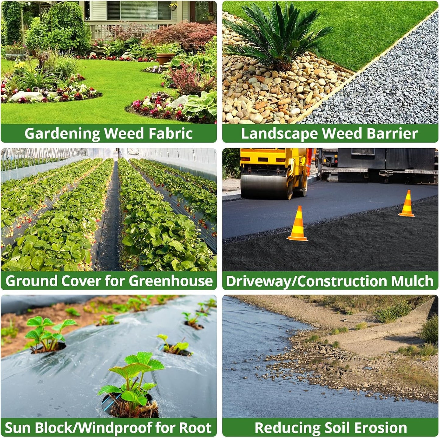 4FT x 100FT Weed Barrier Landscape Fabric, 3.2oz Premium Heavy Duty Lawn Garden Cloth, Woven Geotextile Ground Cover with 20 U-Shaped Pegs for Gardening, Farming, Driveway, Greenhouse(2 Pack 4x50ft)