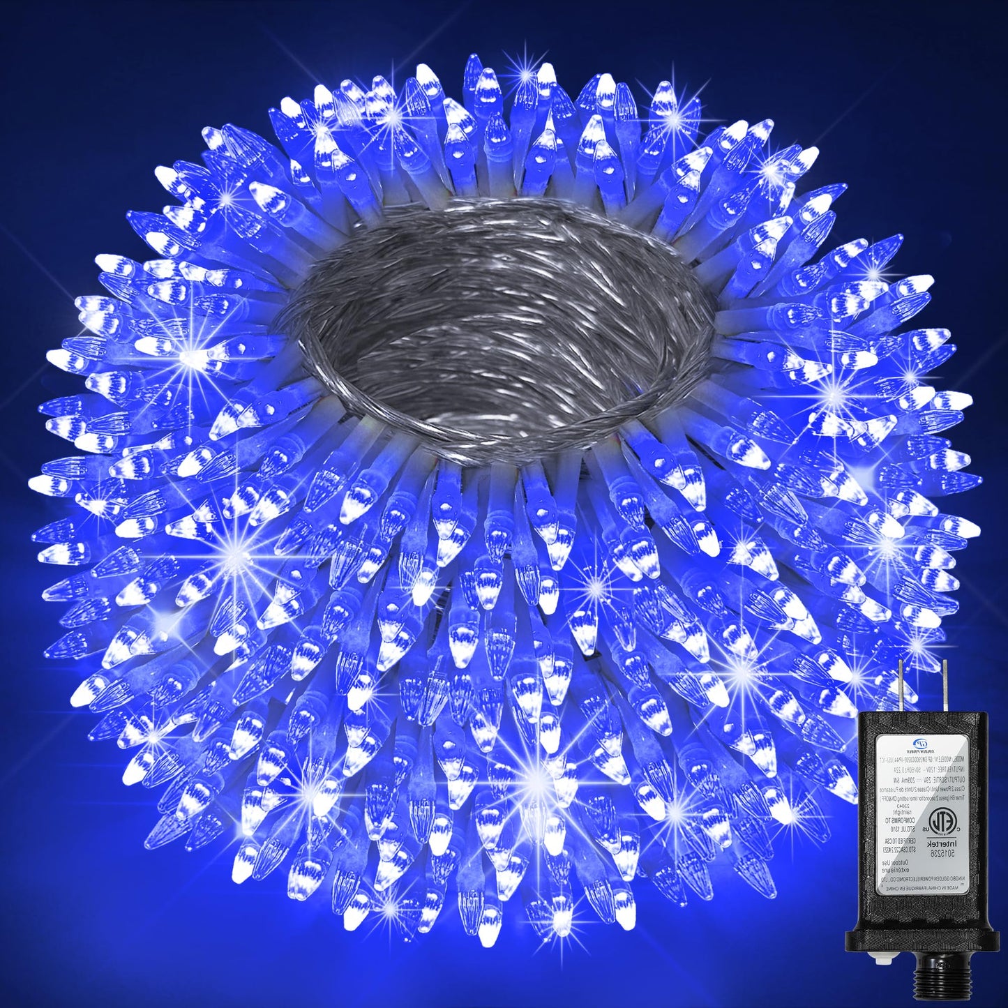 750 Led Christmas String Lights Outdoor  240Ft Twinkle Fairy Lights With Timer & Memory  12 Modes Dimmable Waterproof Tree Light For House Patio Garden Wedding Party Christmas Decororations  Blue