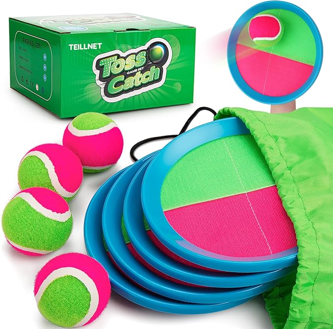 Toss and Catch Ball Set Upgraded - Kids Toys Beach Toys Baseball Games - Sturdy & Water-Resistant Great for Outdoor Pool Y...