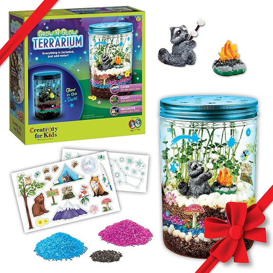 Creativity for Kids Grow 'N Glow Terrarium Kit - Educational Science Kits| Easter Basket Stuffers for Kids Gifts for Boys ...