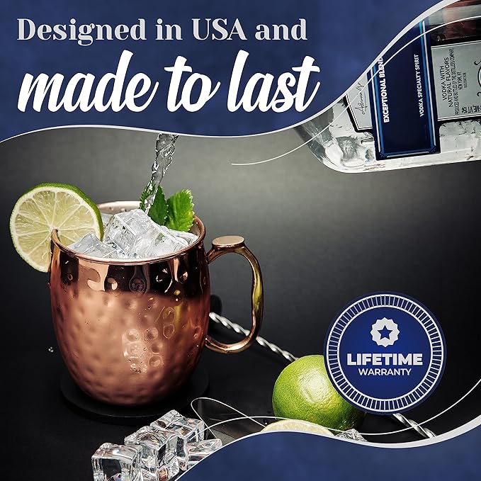 Moscow Mule Mugs Set of 48 (19OZ) | Food Safe |Stainless Steel Mug w/New Thumb Rest | Tarnish-Resistant Steel Interior