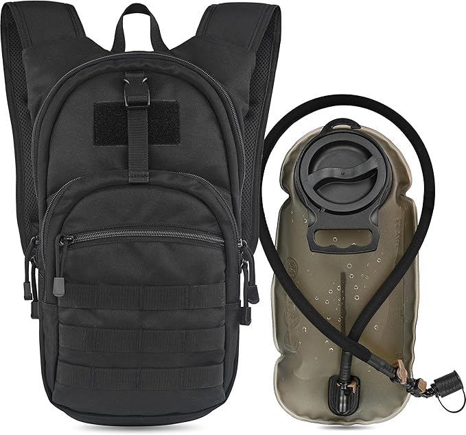 MARCHWAY Tactical Molle Hydration Pack with 2.5L TPU Water Bladder, Low-Profile Organized Military Backpack for Hiking, Cy...