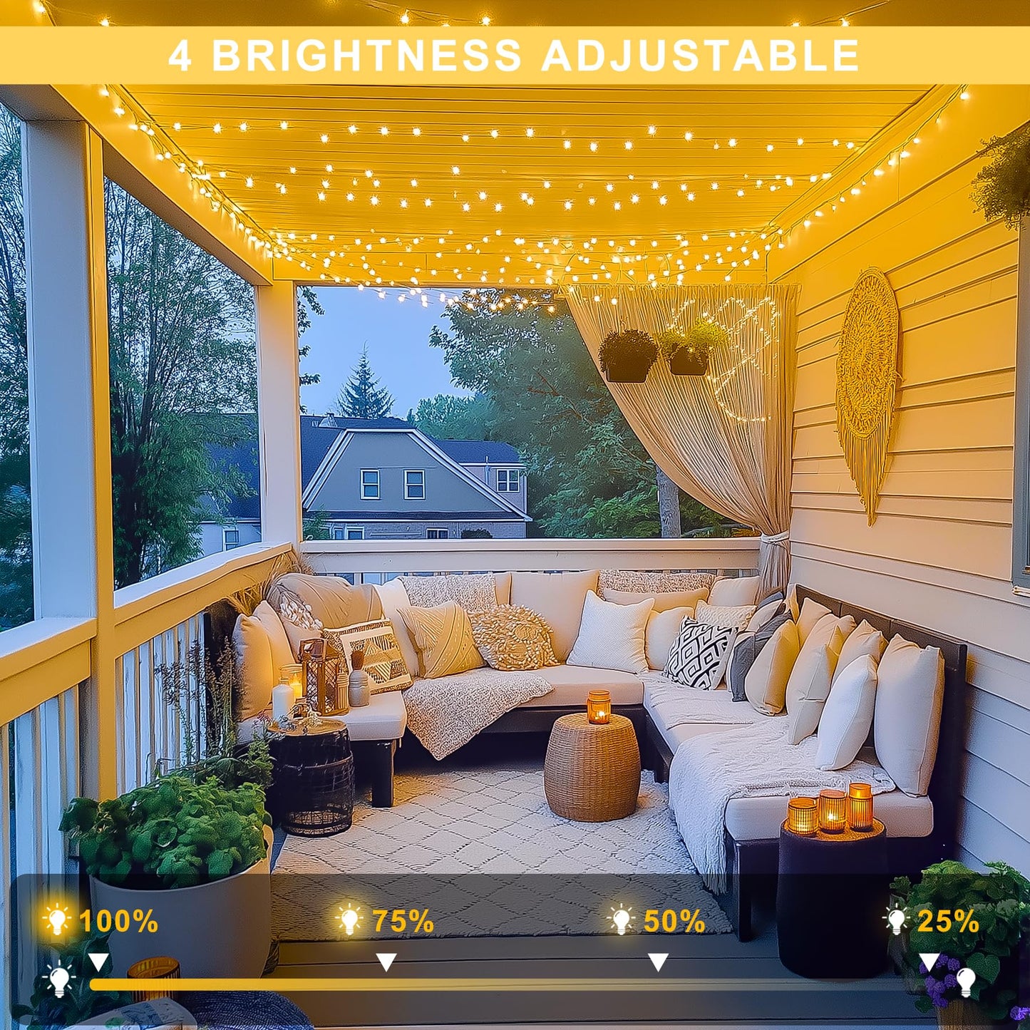JMEXSUSS 800 LED String Lights, Warm White, Copper Material, 8 Modes, Plug-in for Indoor/Outdoor Decoration