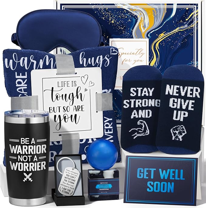 Get Well Soon Gifts for Men, After Surgery Cancer Gifts for Men Chemo Care Package Get Well Gift Basket for Sick Friends, ...