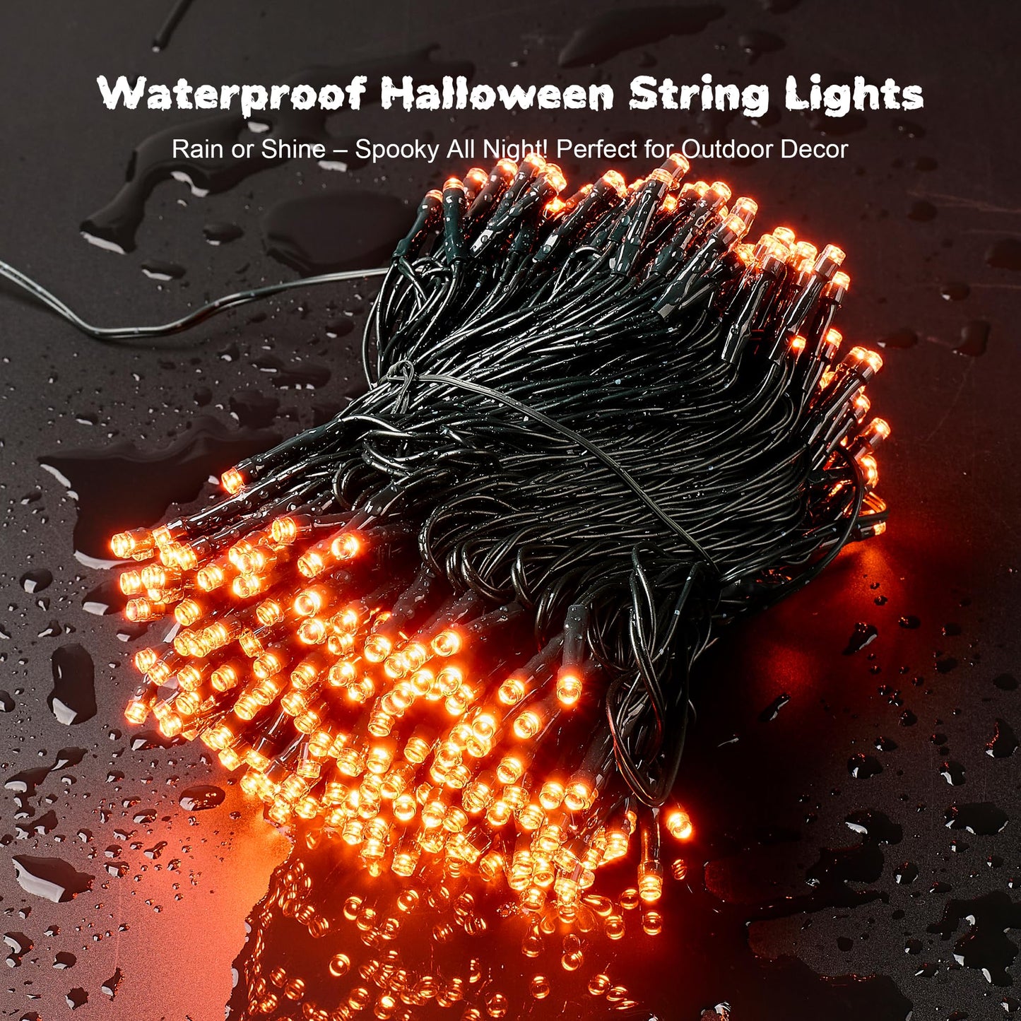 Wbao Halloween Lights 300Led 108Ft  Super Bright Led Orange String Lights With Ul Certified  8 Lighting Modes  Timer  Connectable  Memory & Waterproof For Indoor Outdoor Halloween Decor