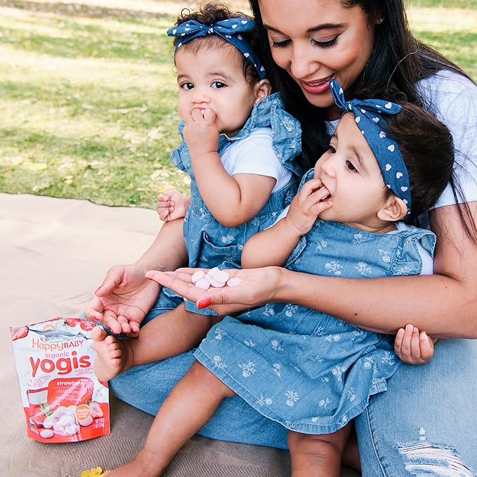 Happy Tot Organics Yogis Freeze-Dried Yogurt & Fruit Snacks, Mixed Berry, 1 Ounce (Pack of 8) packaging may vary