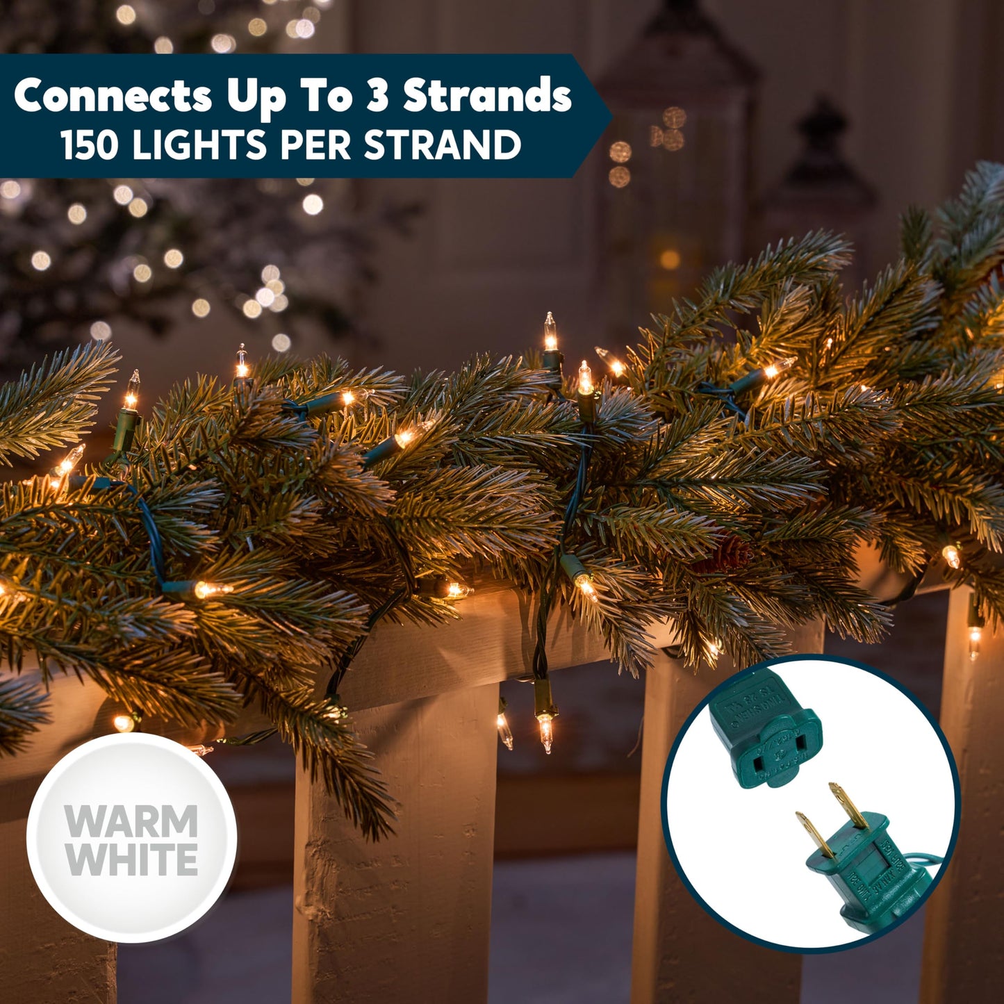 Joiedomi Clear Christmas String Lights - 450 Mini Warm White Fairy Lights, 93.6Ft, Green Wire, Model Ss150/3F For Holiday Decor