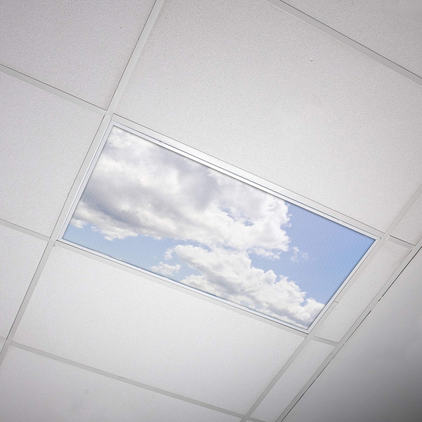 OCTO LIGHTS Fluorescent Light Covers 2x4, Backlit Film, Nimbostratus Sky, Model CLD-013-2x4, 22.38in x
