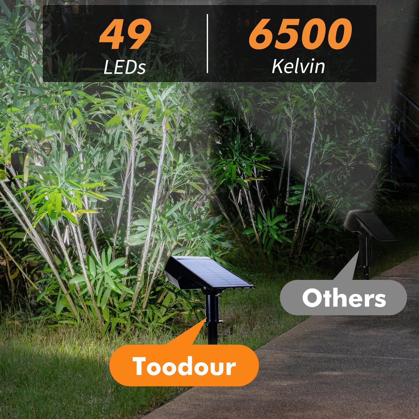 Toodour Solar Spot Lights Outdoor  4 Packs 49 Led Solar Outdoor Lights With 2 Lighting Modes  Waterproof Solar Powered Flood Lights Landscape Lighting For Yard Garden Pathway Walkway (Cool White)