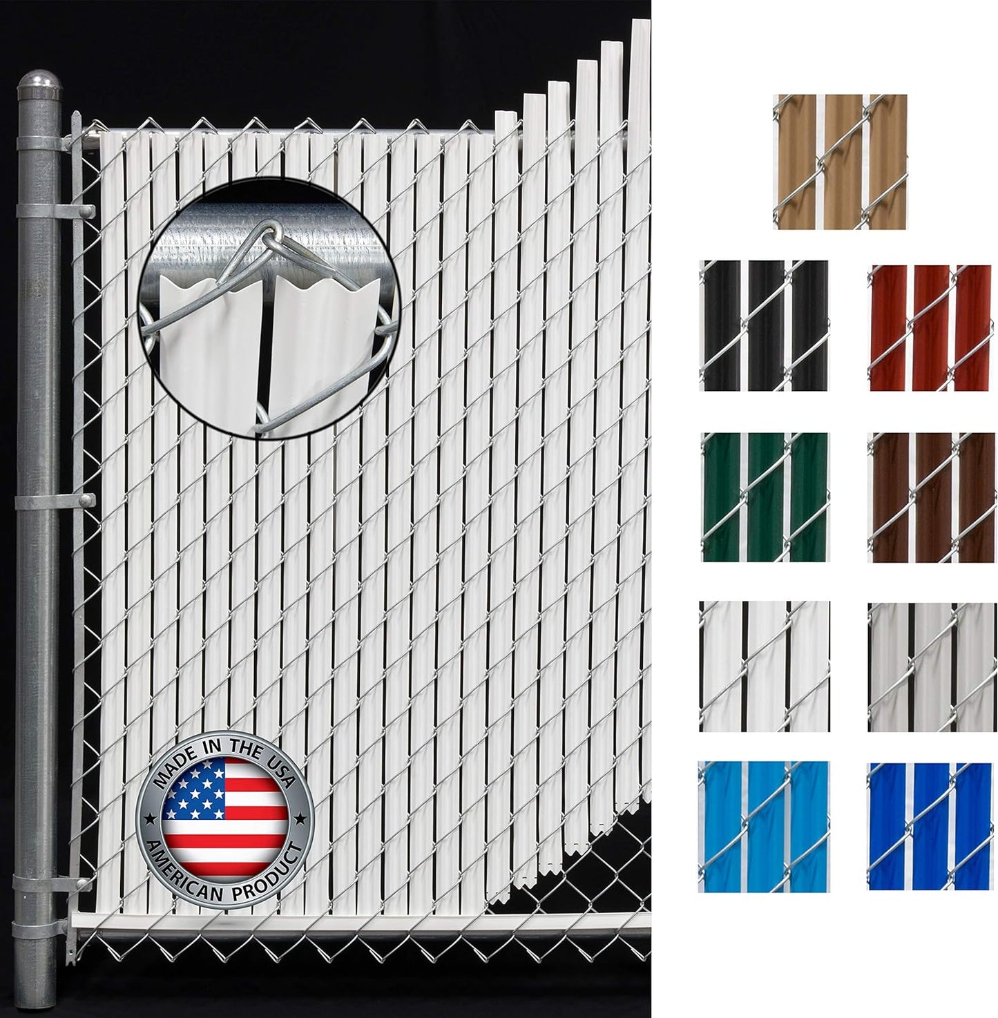 White Wave Slat (9 Colors Available) Single Wall Bottom Locking Privacy Slat for a 6 ft high Chain Link Fence (Slat Length 68.5", White)