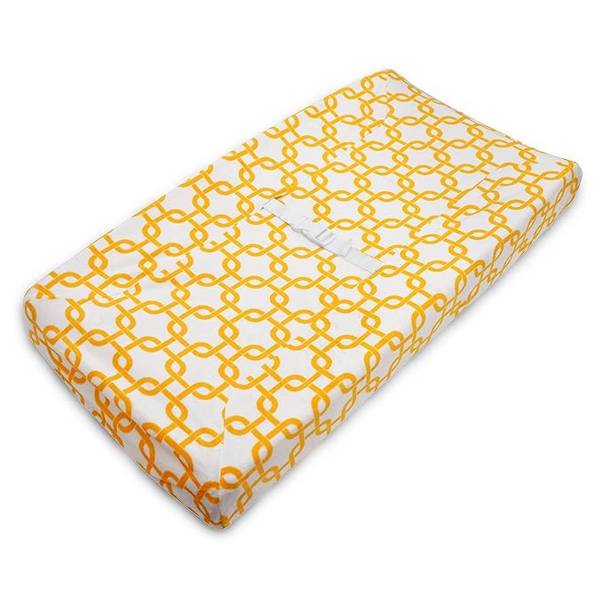 American Baby Company Heavenly Soft Chenille Contoured Changing Table Cover- Golden Yellow Gotcha