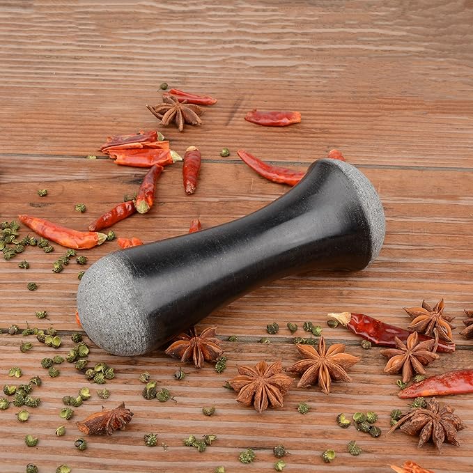 Tianman Granite Replacement Pestle 5.9" Length Polished, Use Pestle on Both Ends (Only Pestle Mortar Not Included) (Granite Polished)