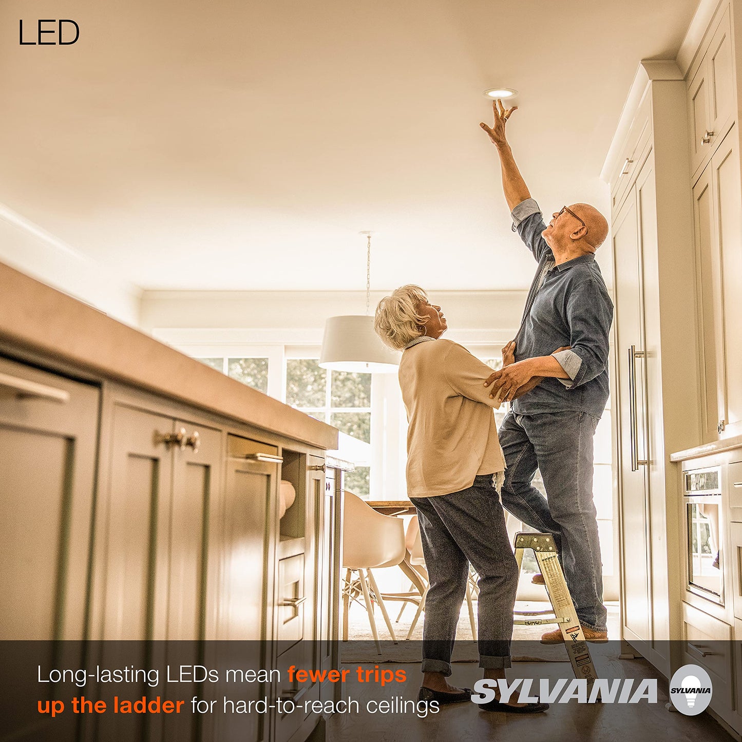 Sylvania 4  Led Recessed Lighting Downlight With Trim  Dimmable  7.5W=65W  600 Lumens  White 3000K  Wet Rated / Ul / Energy Star - 4 Pack (62022)
