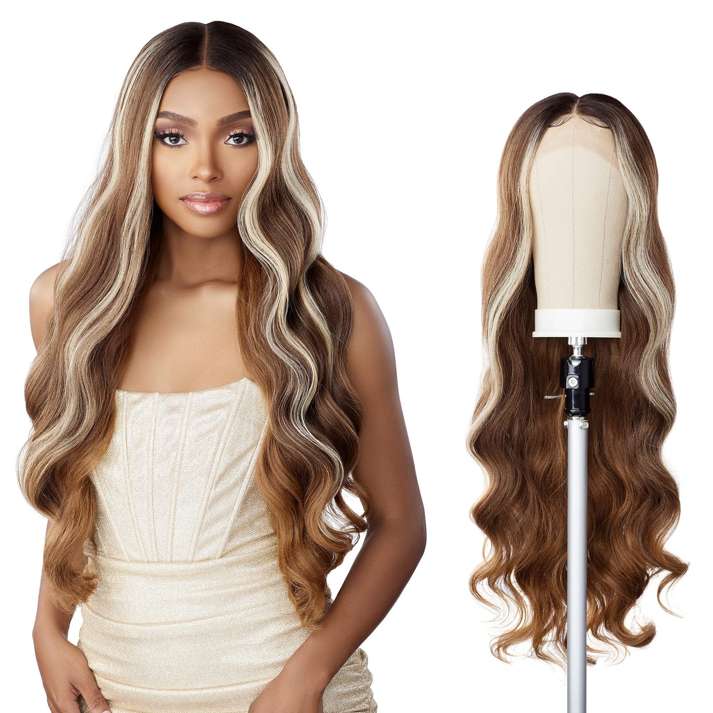 Sensationnel Butta Lace Wigs - Unit 31 Extra Wide 5 Inch Deep Parting Synthetic Preplucked Hairline Glueless Lacefront (1B OFFBL