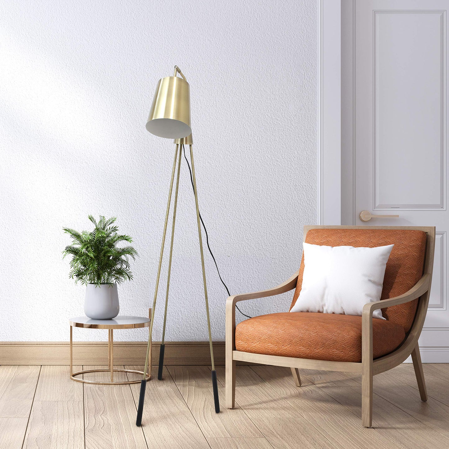 Elegant Designs LF1025-ABS Antique Brass Floor Lamp, 26inL x 20inW x 65inH, Metal, Three Legged, Shifting Shade