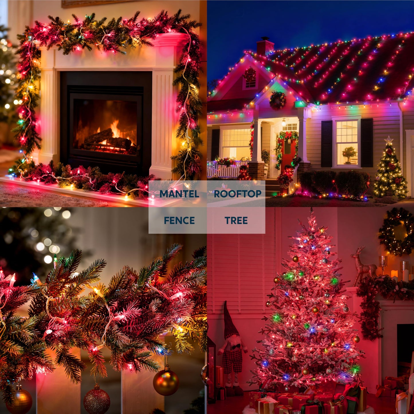 Joiedomi Christmas String Lights Indoor 200(2?100) Mini Pink Light 42.8 Ft Lighting Decor For Dorm Classroom Bedroom Holiday Wedding Party Garland Birthday Festival White Wire