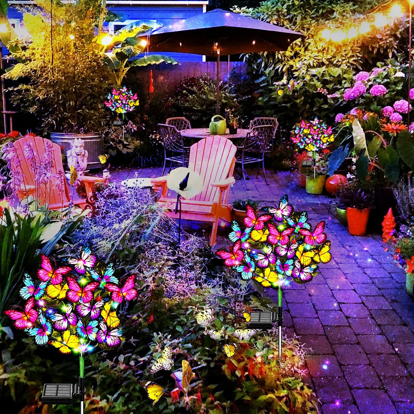 Solar Garden Lights Solar Lights Outdoor Waterproof Solar Lights 6 Pack With New Upgraded 216 Led 102 Butterfly Outdoor Solar Lights For Yard Outside Garden Pathway Decor Gifts For Women
