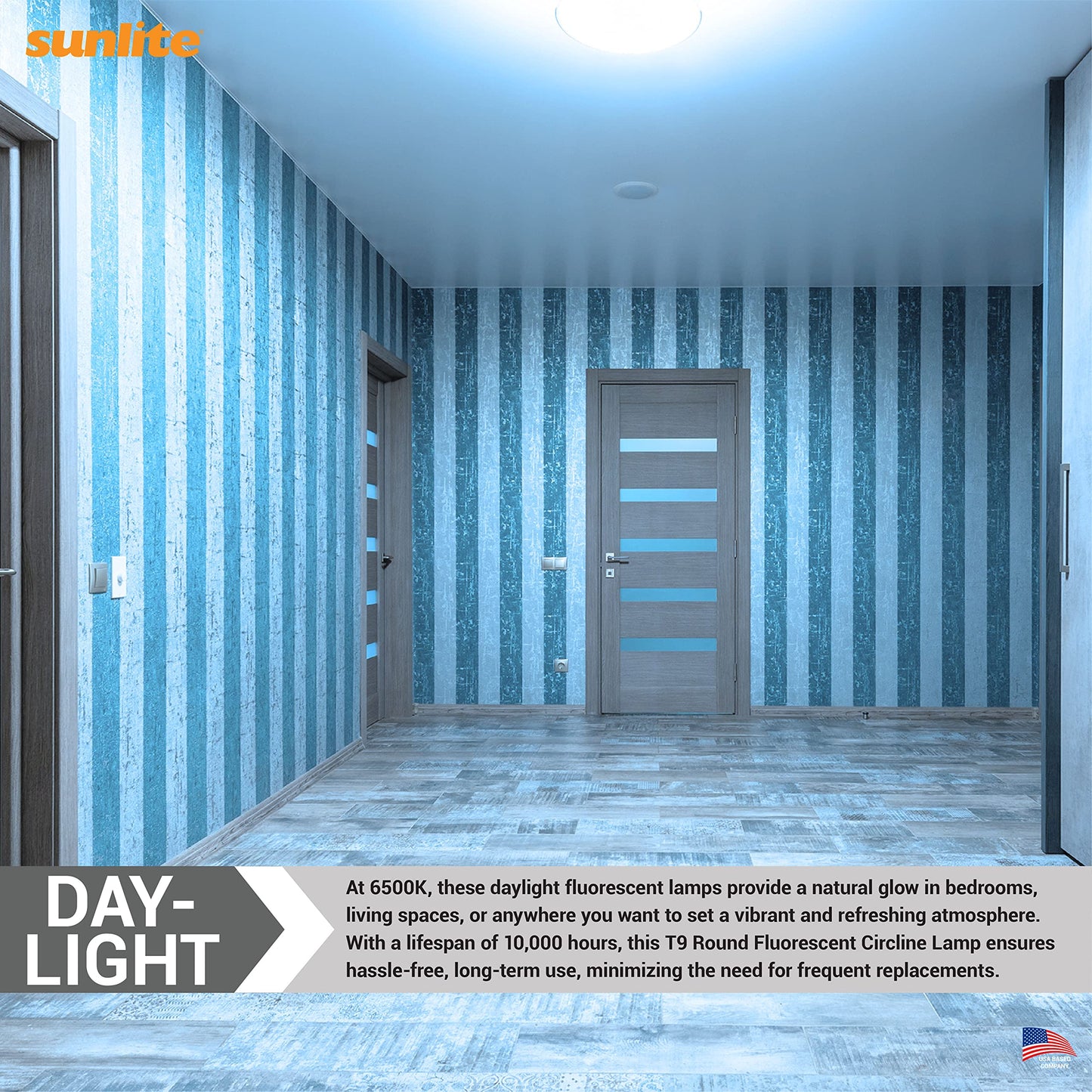 Sunlite T9 Round Fluorescent Circline Lamp 22W 1050 Lumens G10Q 4-Pin Base 6500K Daylight 1 Pack