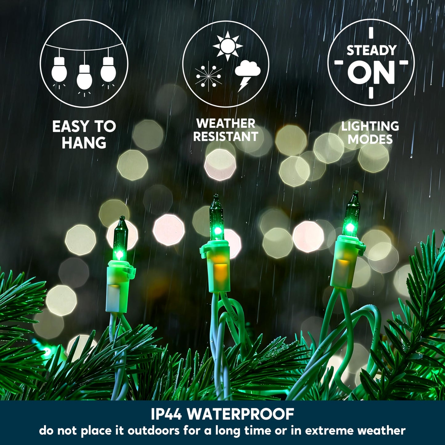 Joiedomi Christmas String Lights Indoor 100 Count Mini Green Light 21.4 Ft Lighting Decor For Patio Dorm Classroom Bedroom Holiday Wedding Party Garland Birthday Festival White Wire