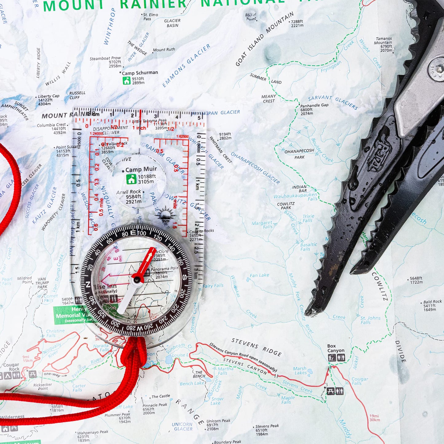 Sun Company Promap Compass - Ultra Lightweight Baseplate Map Compass With Declination Scale - Accurate Orienteering Base Plate C