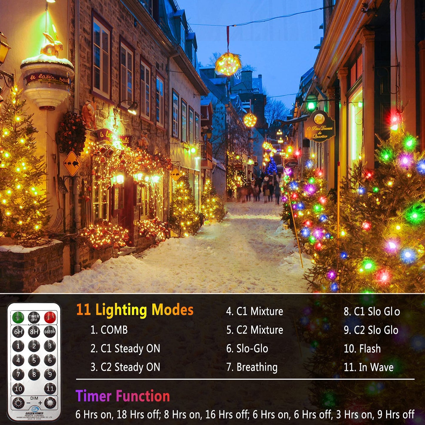 Knonew Led Christmas Lights 403Ft 1000 Bulbs Color Changing Waterproof Fairy Lights For Outdoor, Warm White To Multicolor, Model Bg-Cl3M3-306L01