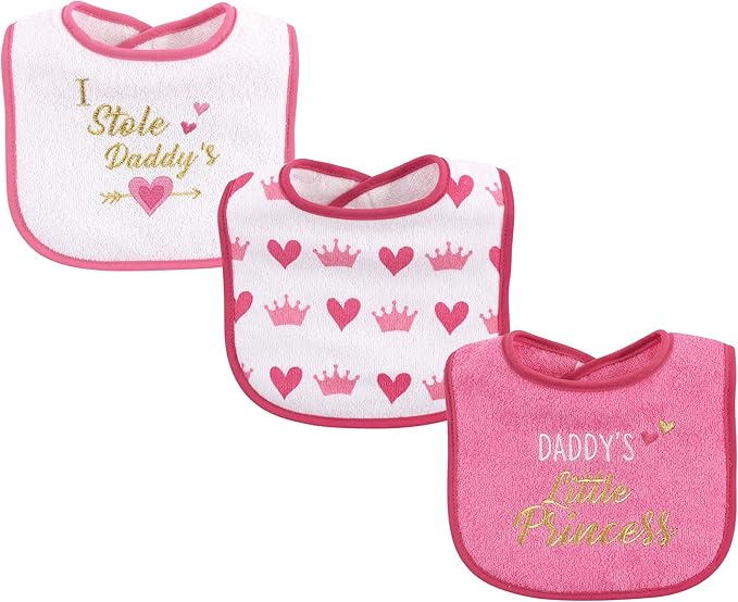 Luvable Friends Unisex Baby Cotton Terry Drooler Bibs with Fiber Filling