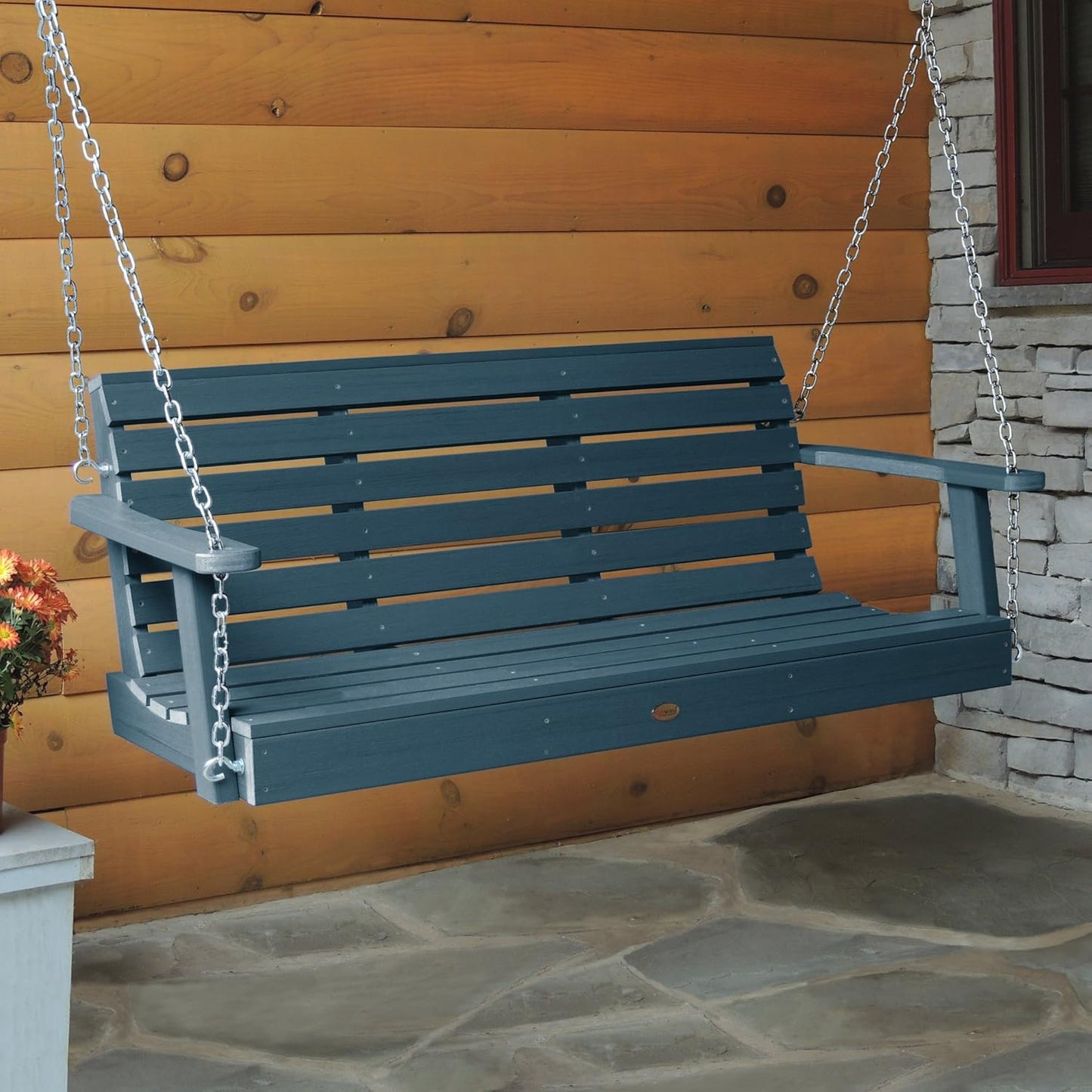highwood Weatherly Porch Swing, 4 Feet, Nantucket Blue