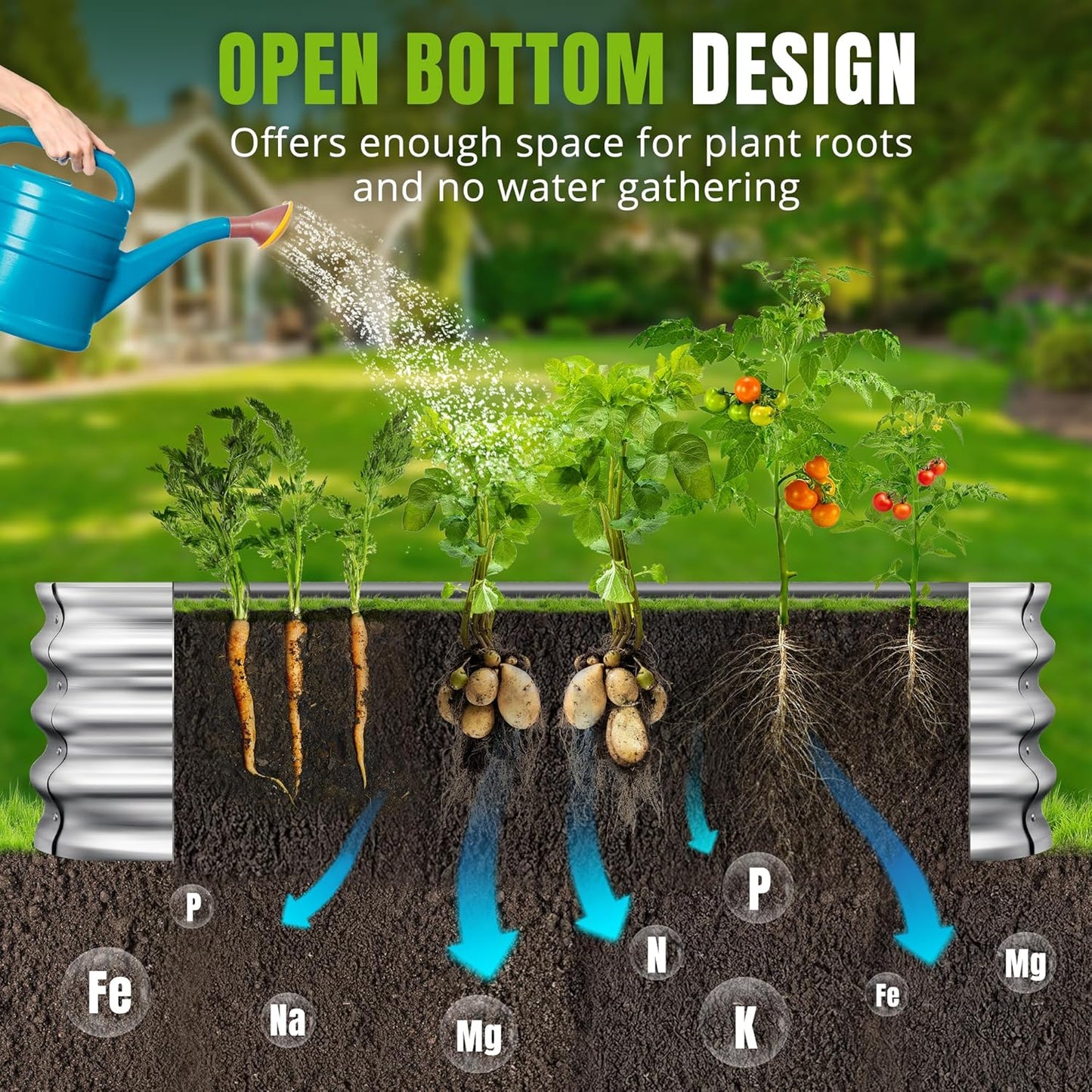 Sponvatt Raised Garden Bed - Outdoor Galvanized Raised Garden Bed Planter Boxes, Large Oval Metal for Gardening Planter Box Kit,Suitable for Vegetables,Herbs, and Flowers (4x2x1 Ft,Silver)