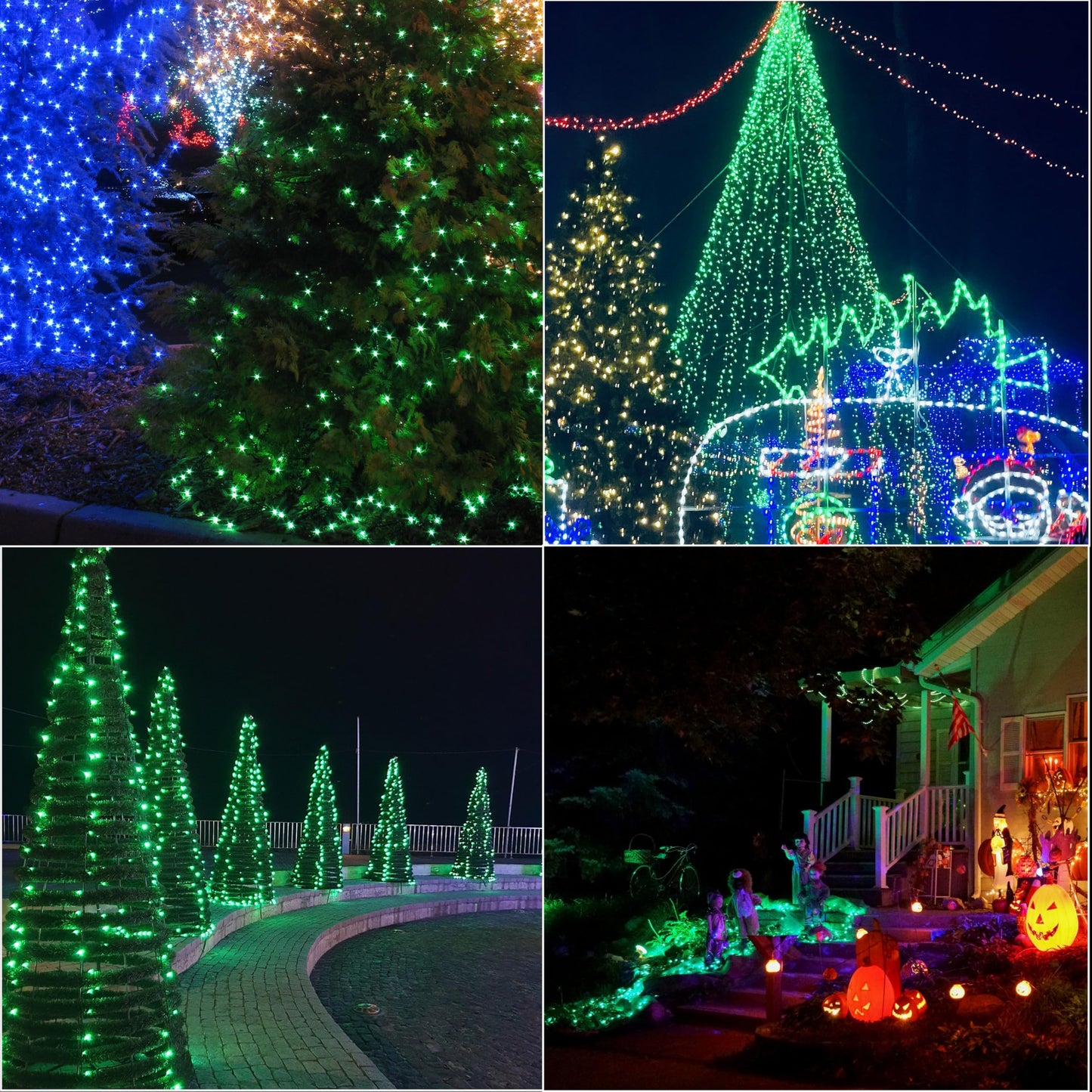 Lamphome 66Ft Christmas Decorative Mini Lights 200 Led Transparent Wire Fairy Starry String Lights Plug In  11 Lighting Modes  For Indoor Outdoor Xmas Tree Wedding Party Decoration (Green)