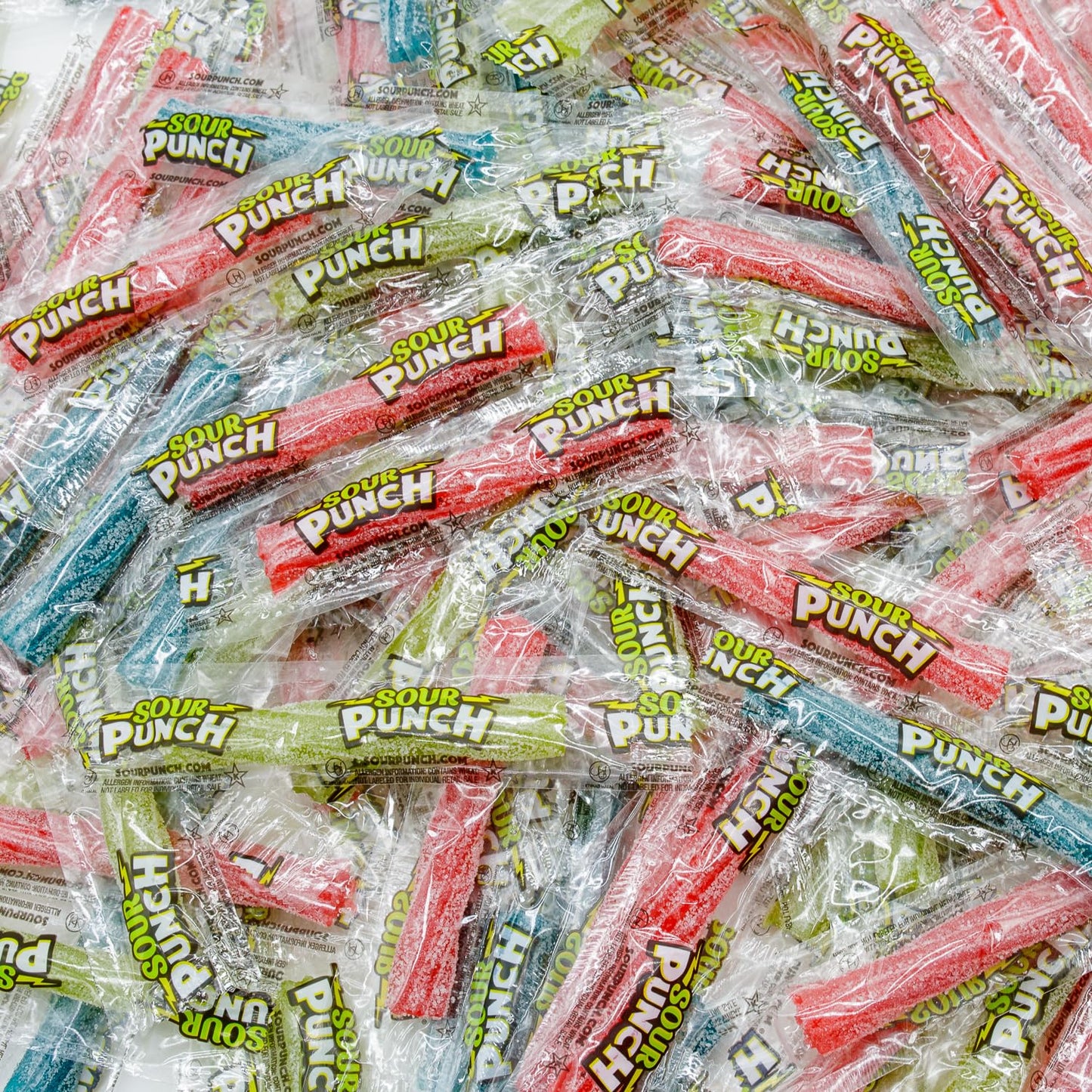 SOUR PUNCH TWISTS STRAWS 2 lb - Candy in Bulk Bag, Assorted, Fruit Flavored, Chewy Candies, Individually Wrapped, Kosher & Halal