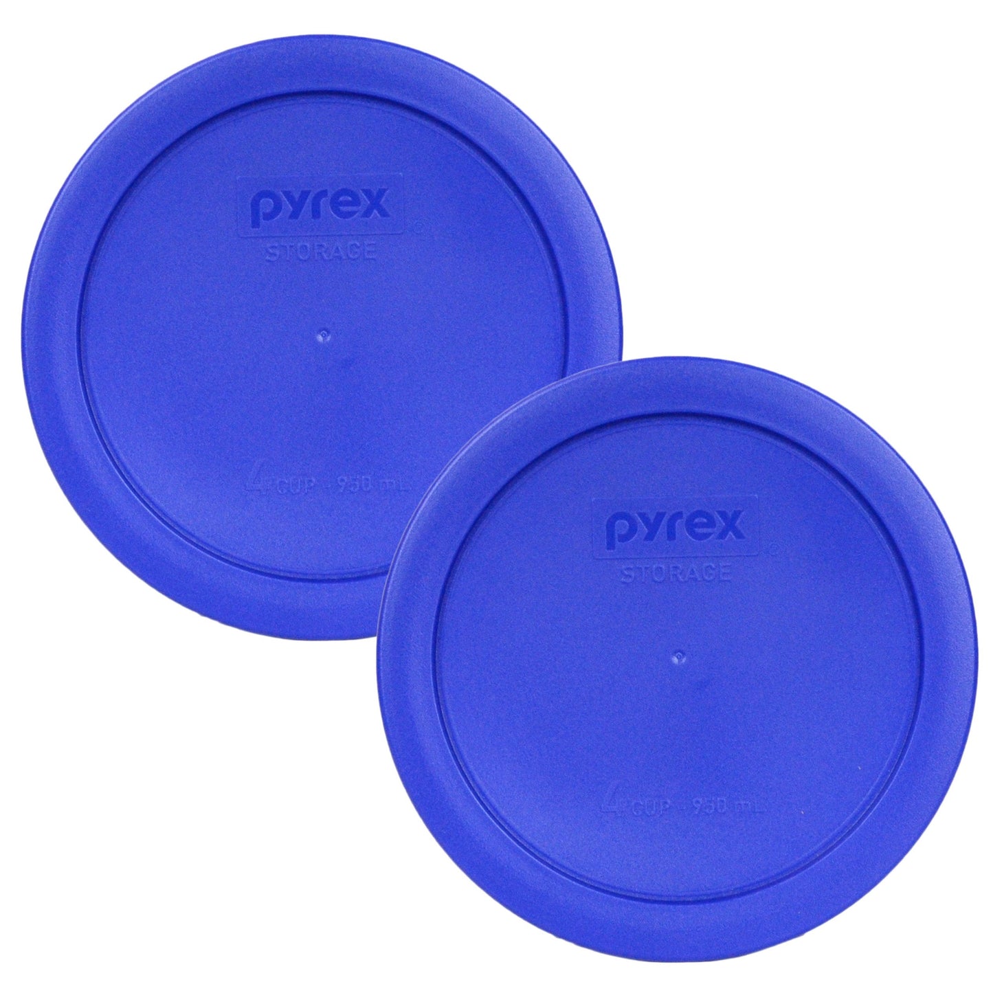 Pyrex 7201-PC 4-Cup Cadet Blue Plastic Food Storage Replacement Lid (2-Pack) - Made in USA