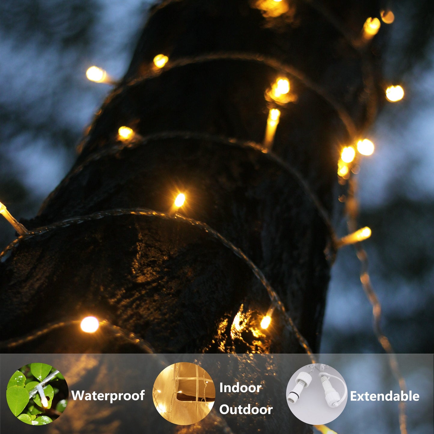 Louis Choice Led String Lights, 100 Warm White Lights, 49Ft Waterproof, Indoor/Outdoor, With Timer, Model Lc_Slp