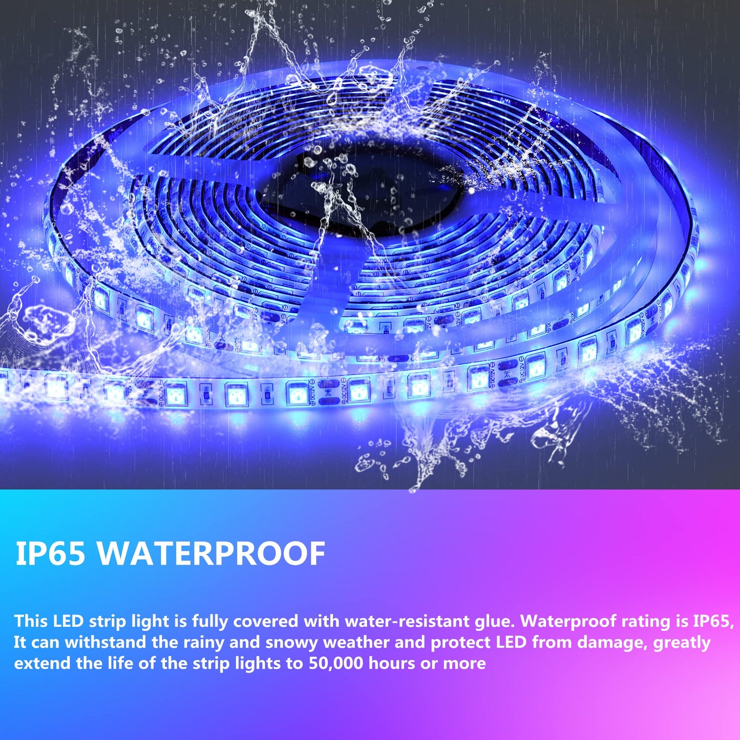 Hokiion Led Boat Strip Lights, 32.8Ft Waterproof Under  nel Lights, Blue Copper For Pontoon, Bass Fishing, Yacht, Kayak