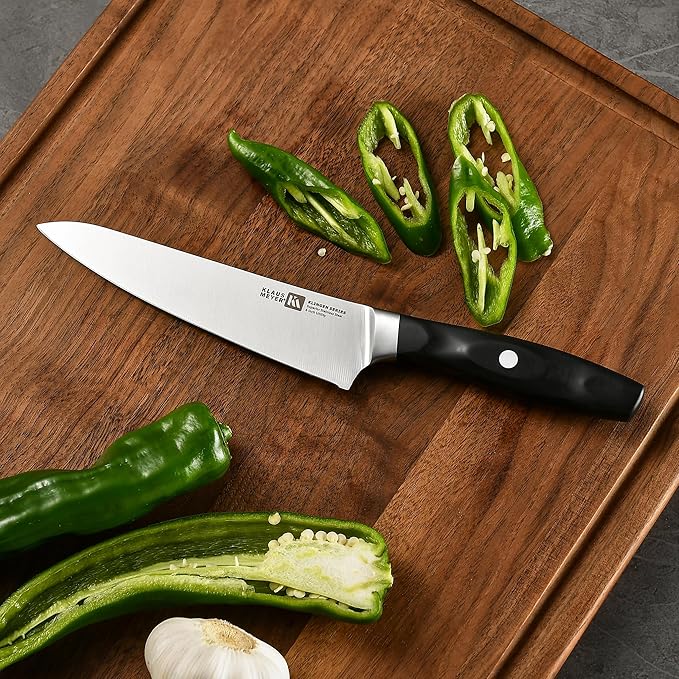 Klaus Meyer 15 Pieces Knife Block Set, High Carbon German Stainless Steel Forged Sharp Blade Knife Set With Block, Dishwasher Safe Cutlery